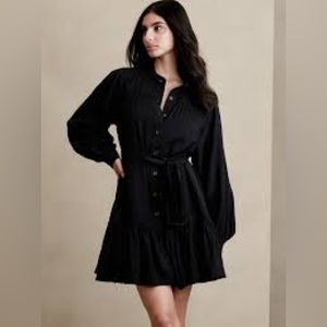 Banana republic black twill mini dress